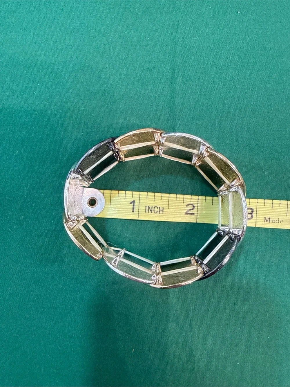 Chunky Multimetal Disc Stretch Bracelet 88D